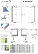 OUTLET Kabina przyścienna Radaway Almatea KDJ+S 80x80x195 lewa przejrzysta