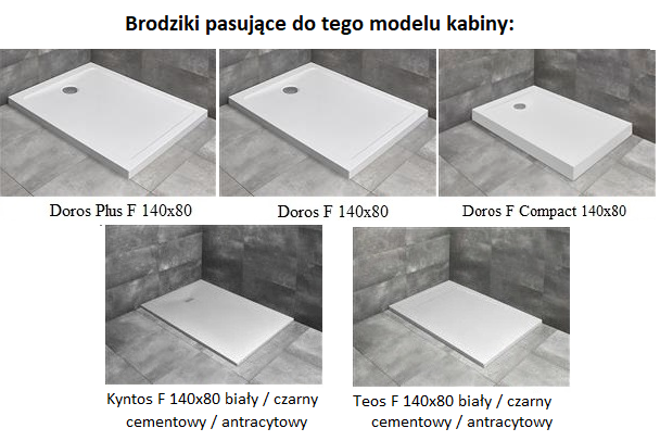 Kabina Radaway Espera Pro KDJ 140x80x200 lewa, szkło przejrzyste