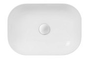 Umywalka nablatowa mono prostokątna 460x320x140 mm z korkiem białym
