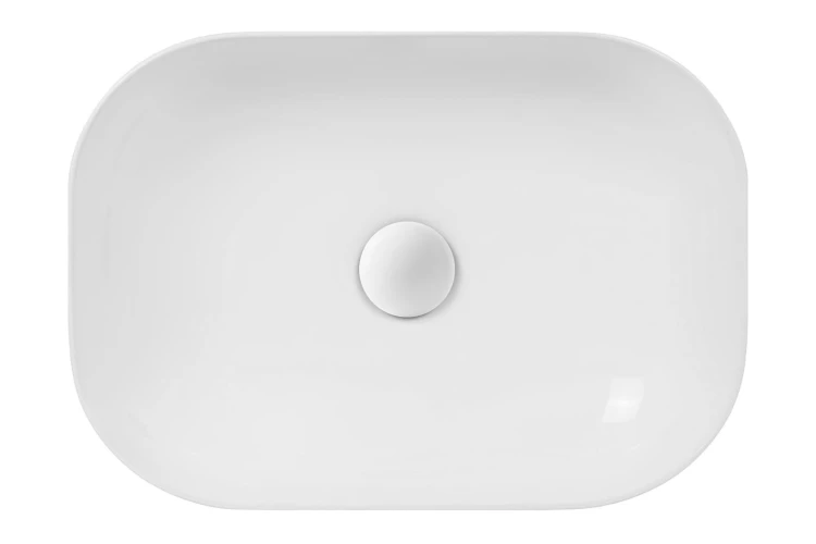Umywalka nablatowa mono prostokątna 460x320x140 mm z korkiem białym