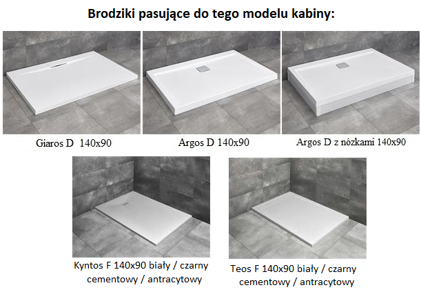 Kabina Radaway Espera Pro KDJ 140x90x200 prawa, szkło przejrzyste