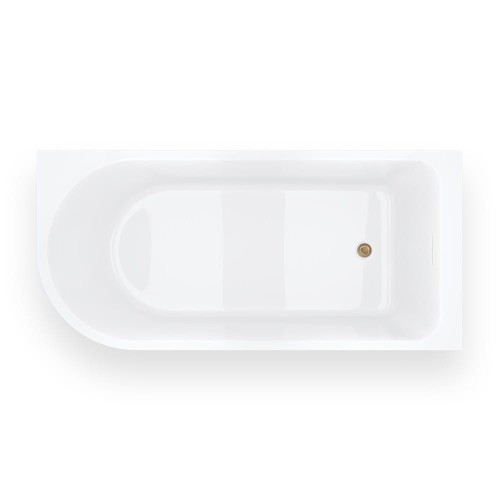 Wanna narożna invelia v220xlpbgl 170x80 cm montaż prawostronny korek klik klak złoto szczotkowane