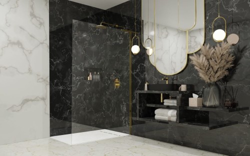 Kabina prysznicowa walk-in Radaway Modo SL Gold II prawa