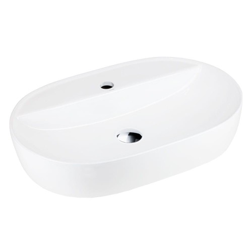 Umywalka nablatowa olvena uc5658ch 600x400x120mm otwór na baterię chromowany korek