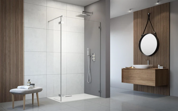 Kabina Radaway Arta walk-in 110x200 prawa, szkło przejrzyste