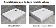 Kabina Radaway Espera Pro KDJ 100x75x200 prawa, szkło przejrzyste