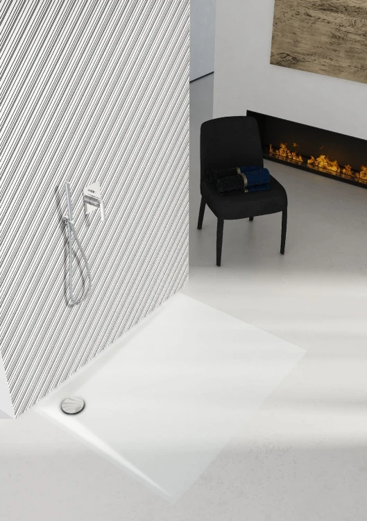Brodzik prostokątny LIBRA Smooth White 80x110 Schedpol Schedline, biały