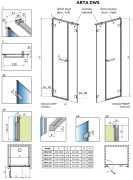 Drzwi wnękowe Radaway Arta DWS 130x200 przejrzyste lewe