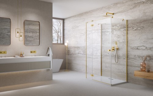 Kabina przyścienna Radaway Essenza Gold KDJ+S lewa