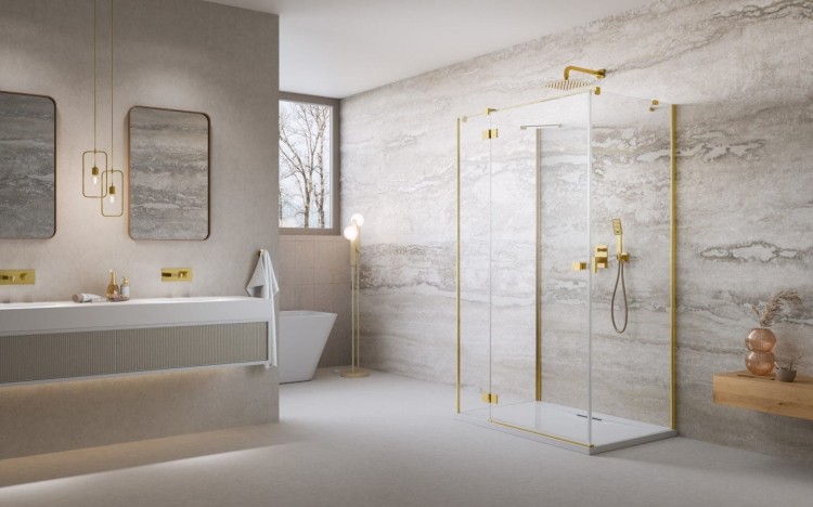 Kabina przyścienna Radaway Essenza Gold KDJ+S lewa