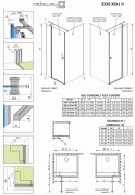 Kabina prostokątna Radaway Eos KDJ II 80x70x195 lewa, szkło przejrzyste