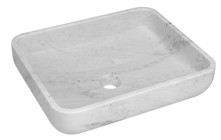 Umywalka kamienna nablatowa Galeras AD naturalnie biały marmur