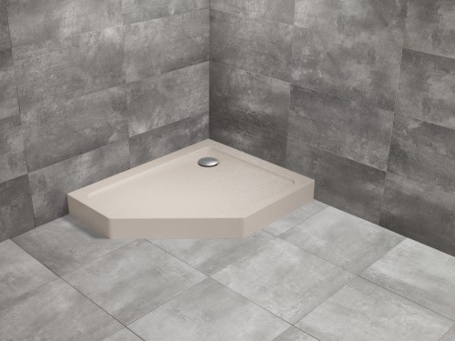 Brodzik Radaway Doros PT E Compact 100x80 Stone kaszmirowy prawy