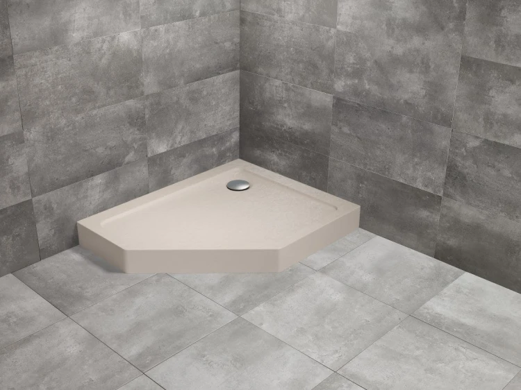 Brodzik Radaway Doros PT E Compact 100x80 Stone kaszmirowy prawy