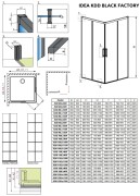 Kabina prysznicowa Idea Black KDD Factory Radaway