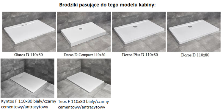 Kabina Radaway Espera Pro KDJ 110x80x200 lewa, szkło przejrzyste