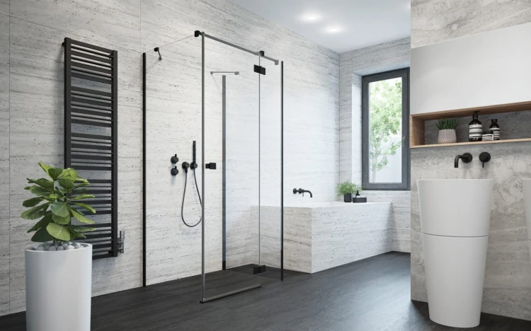 Kabina przyścienna Radaway Essenza Black KDJ+S 80x80x200 prawa