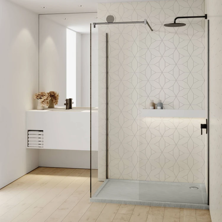 Brodzik prostokątny Sharper Cement Stone 80x100 Schedpol Schedline, szary