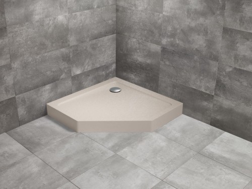 Brodzik pięciokątny Radaway Doros PT Compact 80x80 Stone kaszmirowy
