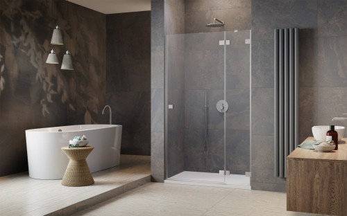 Drzwi prysznicowe Essenza Pro Brushed Nickel DWJ Radaway prawe nikiel