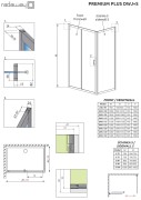 Kabina prysznicowa Radaway Premium Plus DWJ+S 140x80x190 szkło brąz