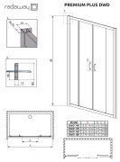 Drzwi wnękowe Radaway Premium Plus DWD 140x190 szkło brązowe