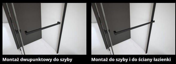 Kabina prysznicowa Nes 8 Black DWD+2S Radaway szkło przejrzyste