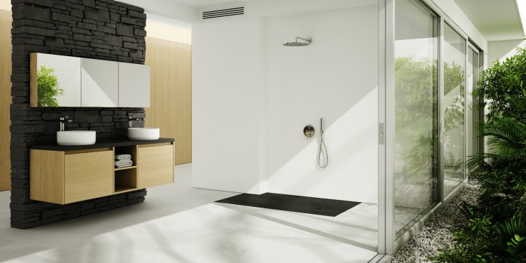 Brodzik prostokątny PROTOS GREY Stone 80x100 Schedpol Schedline, szary