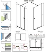 Drzwi prysznicowe Furo Black DWJ RH 100x200 Radaway lewe czarne