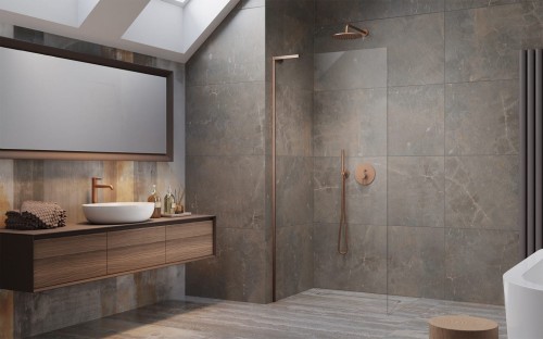 Kabina prysznicowa walk-in Radaway Modo SL Brushed Copper II lewa