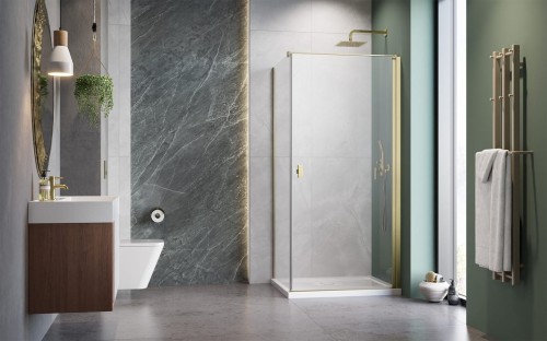 Kabina prysznicowa Radaway Nes Brushed Gold KDJ I prawa