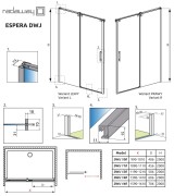 Drzwi wnękowe Radaway Espera DWJ 110x200 lewa, szkło przejrzyste