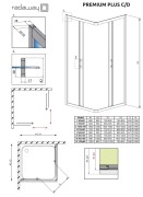 Kabina prostokątna Radaway Premium Plus D 100x80x190 szkło brązowe