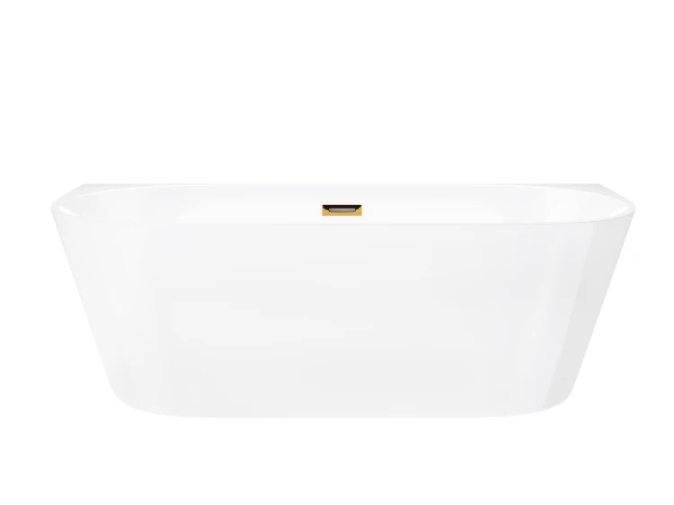 Wanna przyścienna wolnostojąca corsan e029 mono 150 cm z wykończeniem złotym