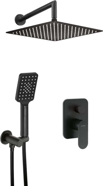 Zestaw prysznicowy podtynkowy nero czarny Alpinia Deante