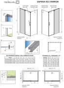 Kabina Radaway Espera KDJ Mirror 100x80x200 lewa przejrzysta