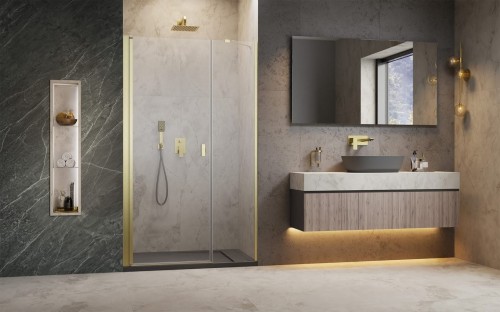 Drzwi prysznicowe Radaway Nes Brushed Gold DWS lewe