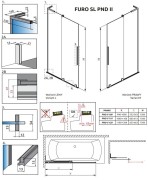 Parawan nawannowy Furo SL Brushed Nickel PND II Radaway prawy nikiel