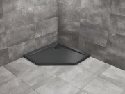 Brodzik pięciokątny Radaway Doros PT 90x90 Stone czarny
