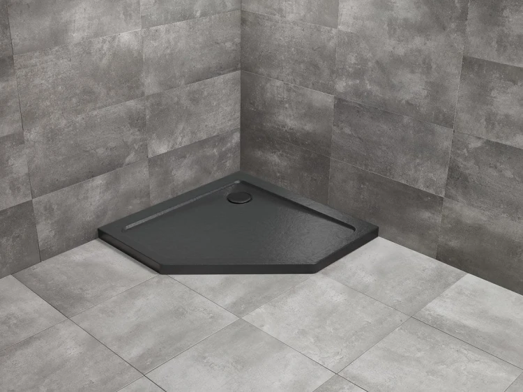 Brodzik pięciokątny Radaway Doros PT 90x90 Stone czarny