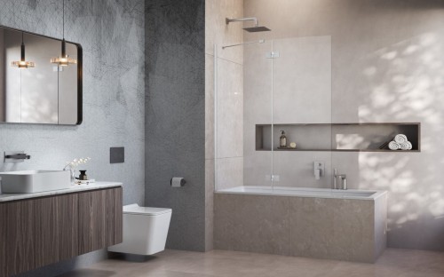 Parawan nawannowy Radaway Essenza Brushed Nickel PND II lewy