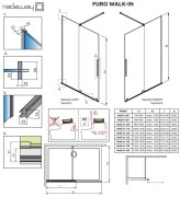 Kabina prysznicowa Furo Walk-in 120x200 Radaway prawa szkło przejrzyste
