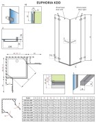 Kabina prostokątna Radaway Euphoria KDD 90x80x200 szkło przejrzyste