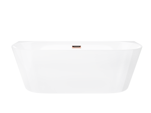 Wanna przyścienna wolnostojąca corsan e029 mono 150 cm z wykończeniem różowe złoto
