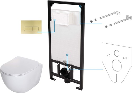 Zestaw WC podtynkowy 6 w 1 Peonia Deante