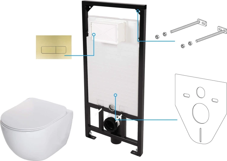 Zestaw WC podtynkowy 6 w 1 Peonia Deante