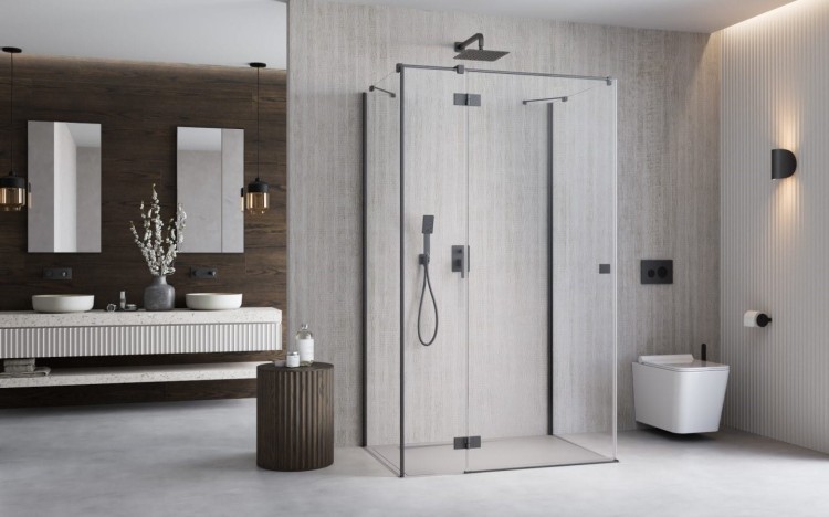 Kabina przyścienna Radaway Essenza Brushed GunMetal KDJ+S lewa
