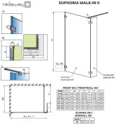 Kabina Radaway Euphoria walk-in II 130x200 szkło przejrzyste