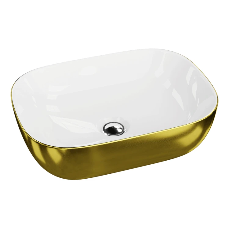 Umywalka nablatowa Costa Gold/White Lavita