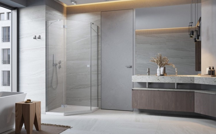 Kabina pięciokątna Radaway Essenza PTJ 90x100x200 lewa przejrzysta